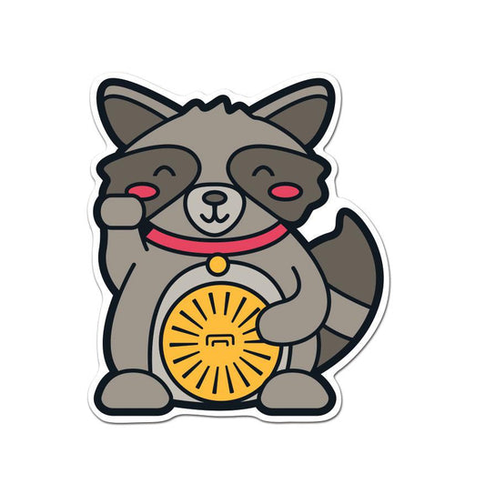 Lucky Raccoon Sticker - Kolorspun Enamel Pins