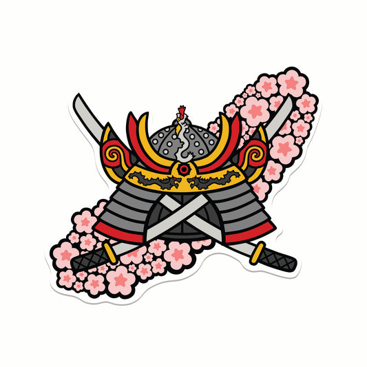 Sakura Samurai Sticker - Kolorspun Enamel Pins