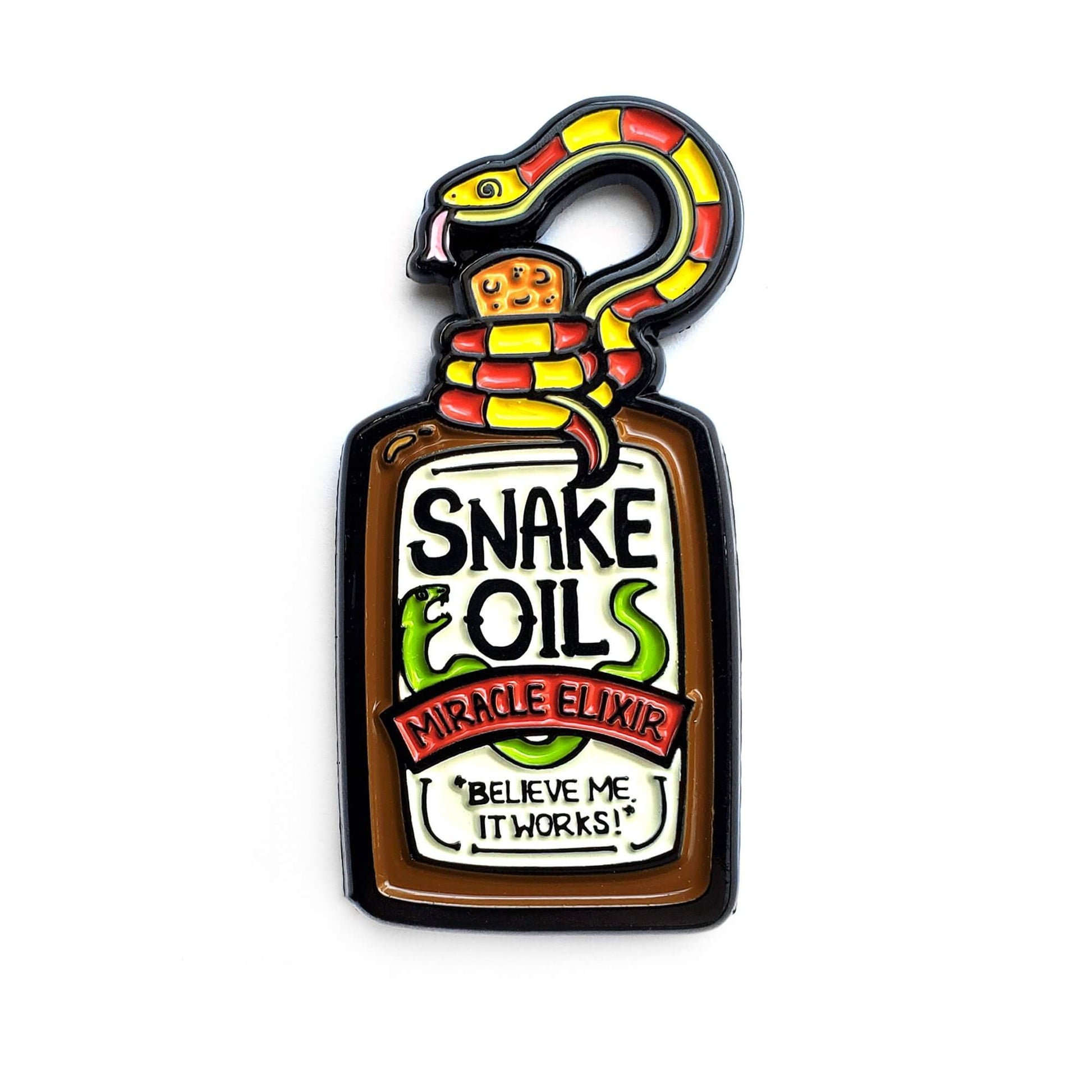 Snake Oil Pin - Kolorspun Enamel Pins