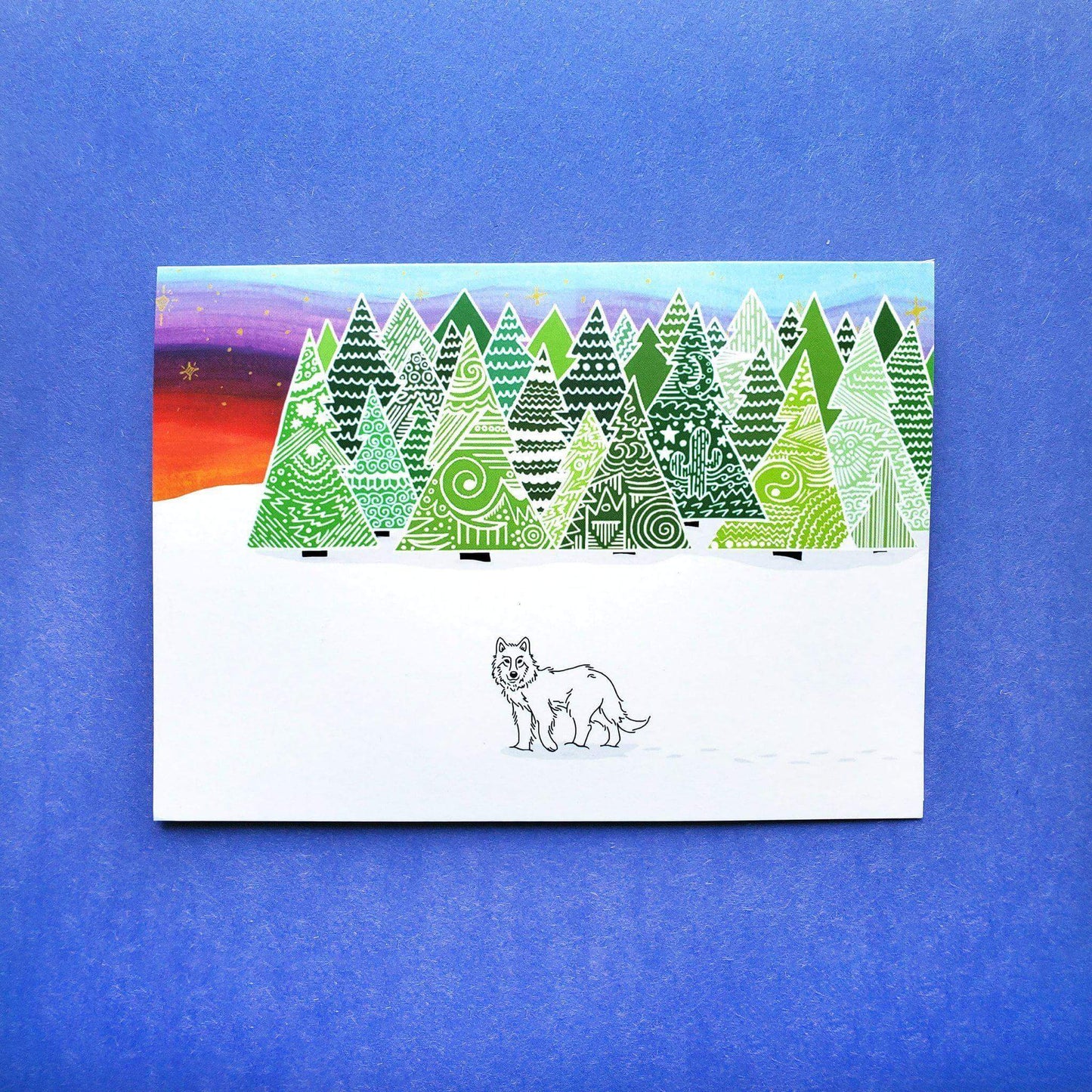 Arctic Wolf Greeting Card - Kolorspun Enamel Pins