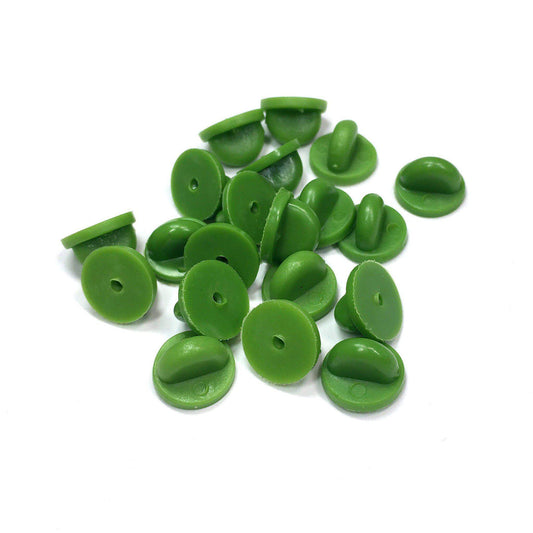 Dark Green Rubber Pin Backs - 20 Pack - Kolorspun Enamel Pins