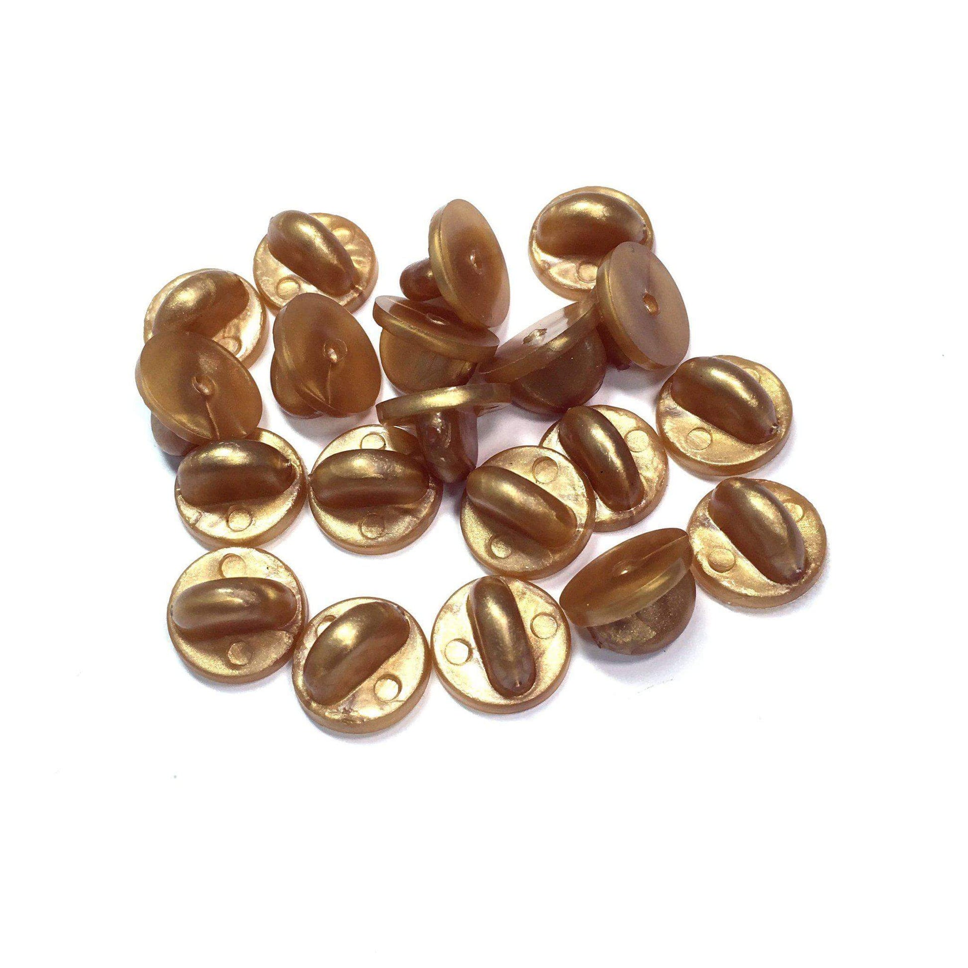 Gold Rubber Pin Backs - 20 Pack – Kolorspun