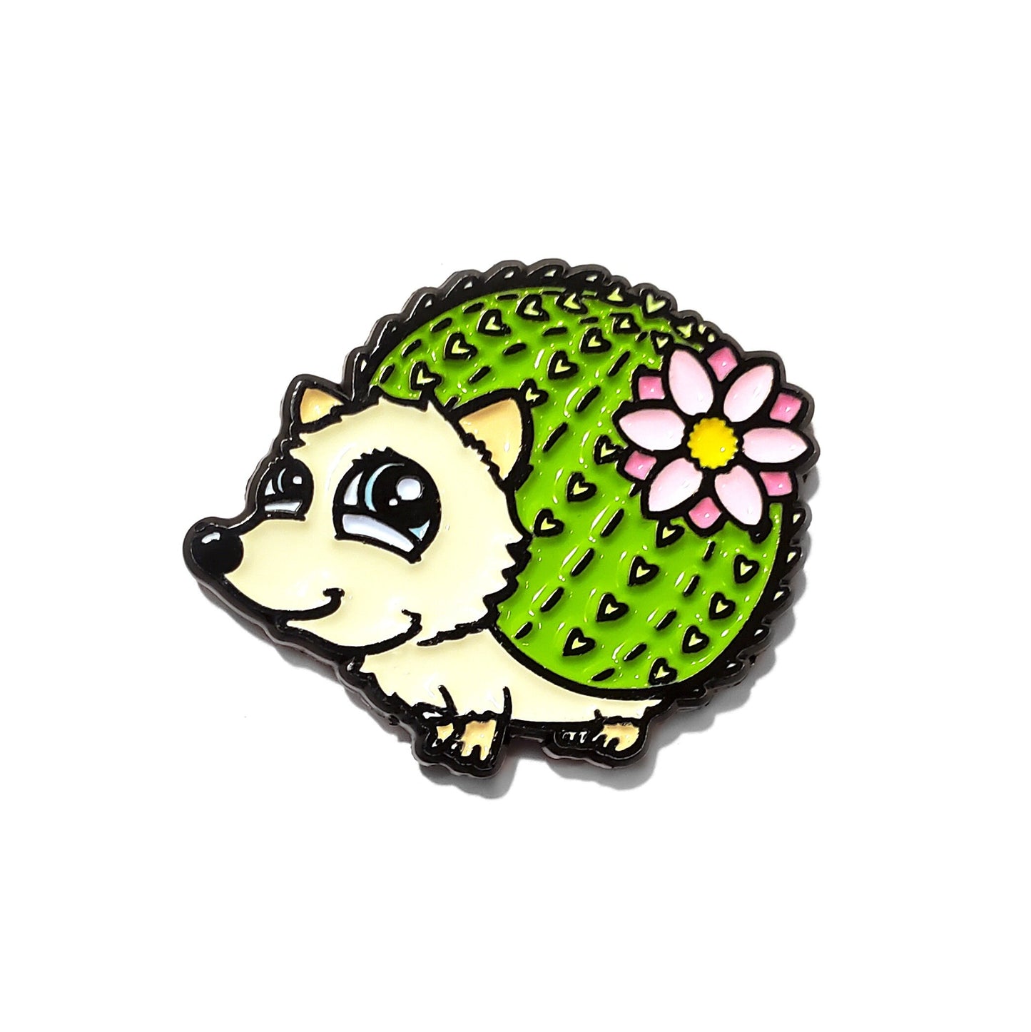 Cactus Hedgehog Fridge Magnet - Kolorspun Enamel Pins