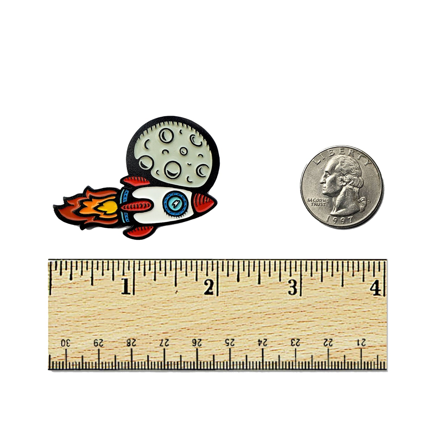 Rocket Ship Golf Ball Marker - Kolorspun Enamel Pins