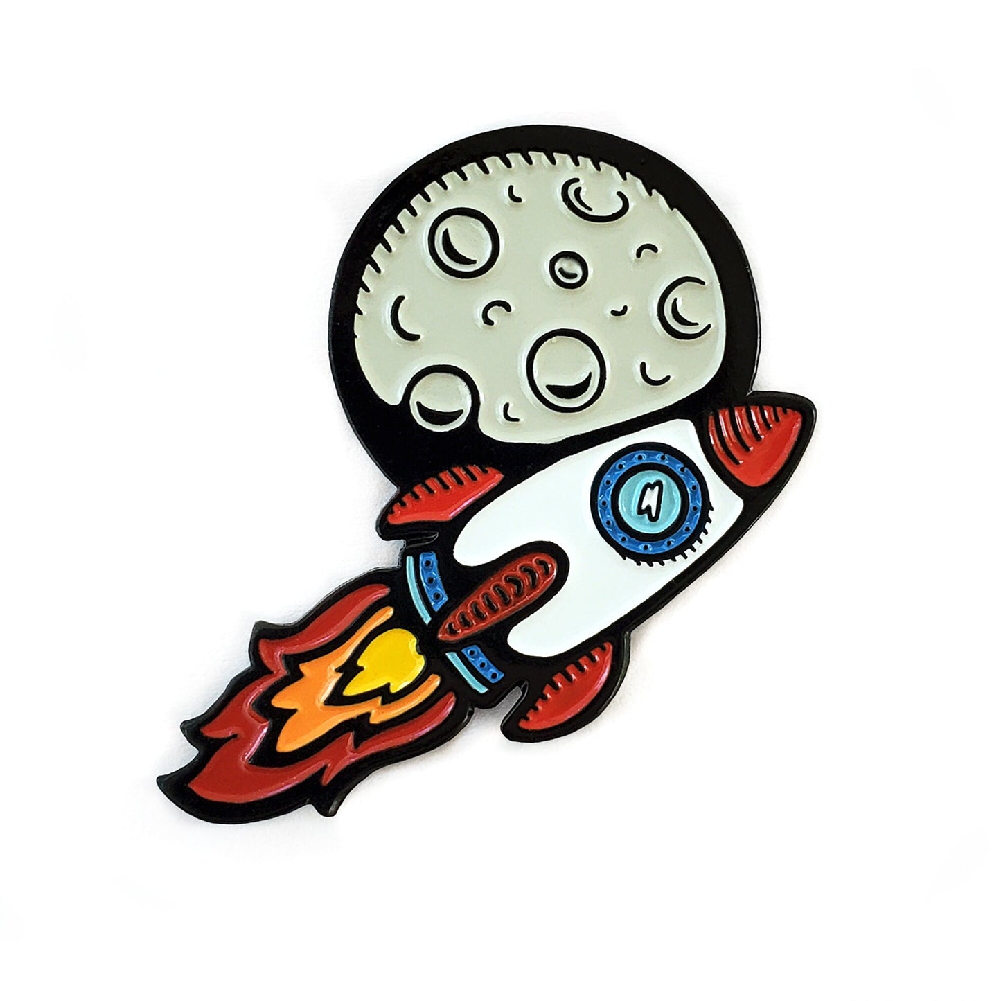 Rocket Ship Fridge Magnet - Kolorspun Enamel Pins
