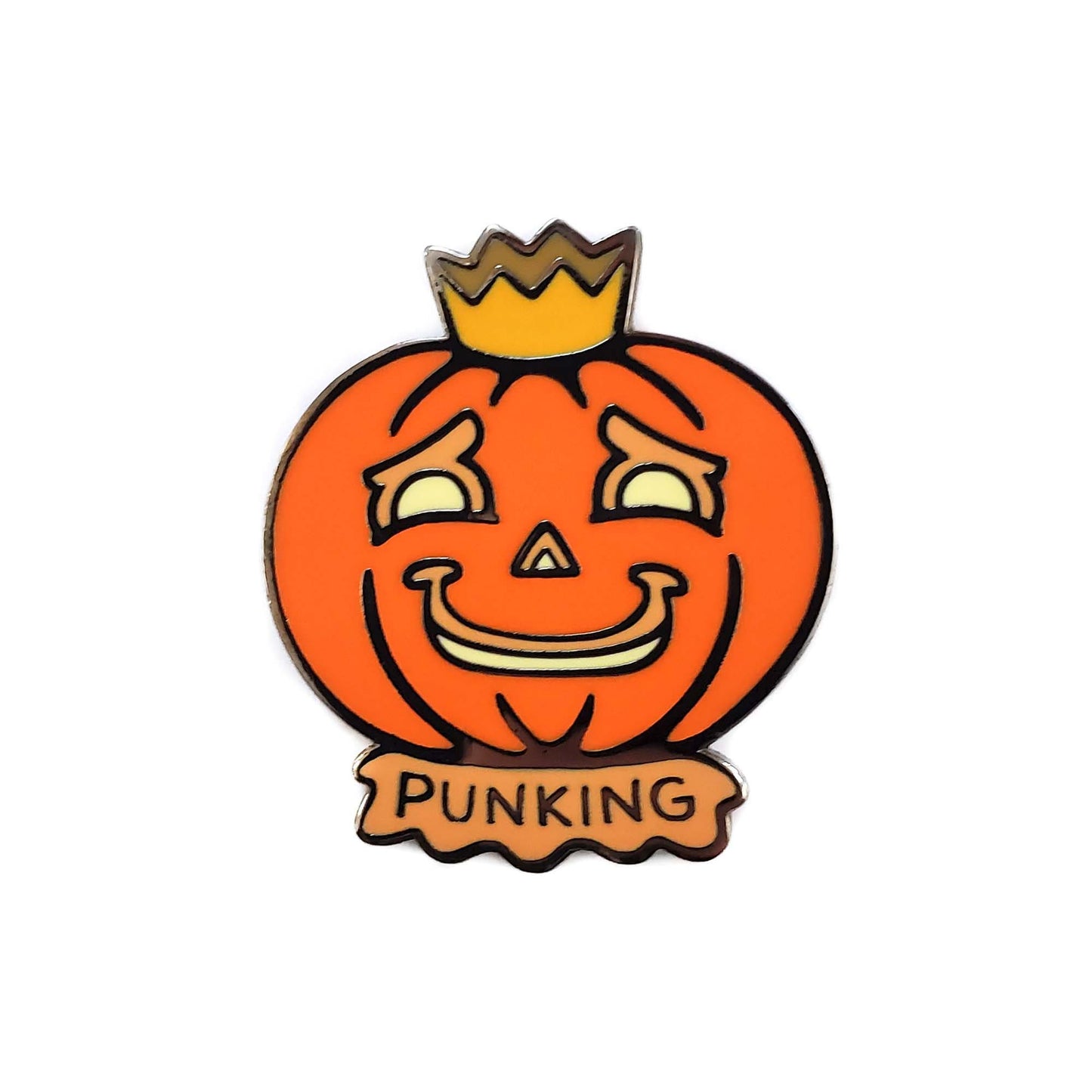 Pun King Pumpkin Golf Ball Marker - Kolorspun Enamel Pins