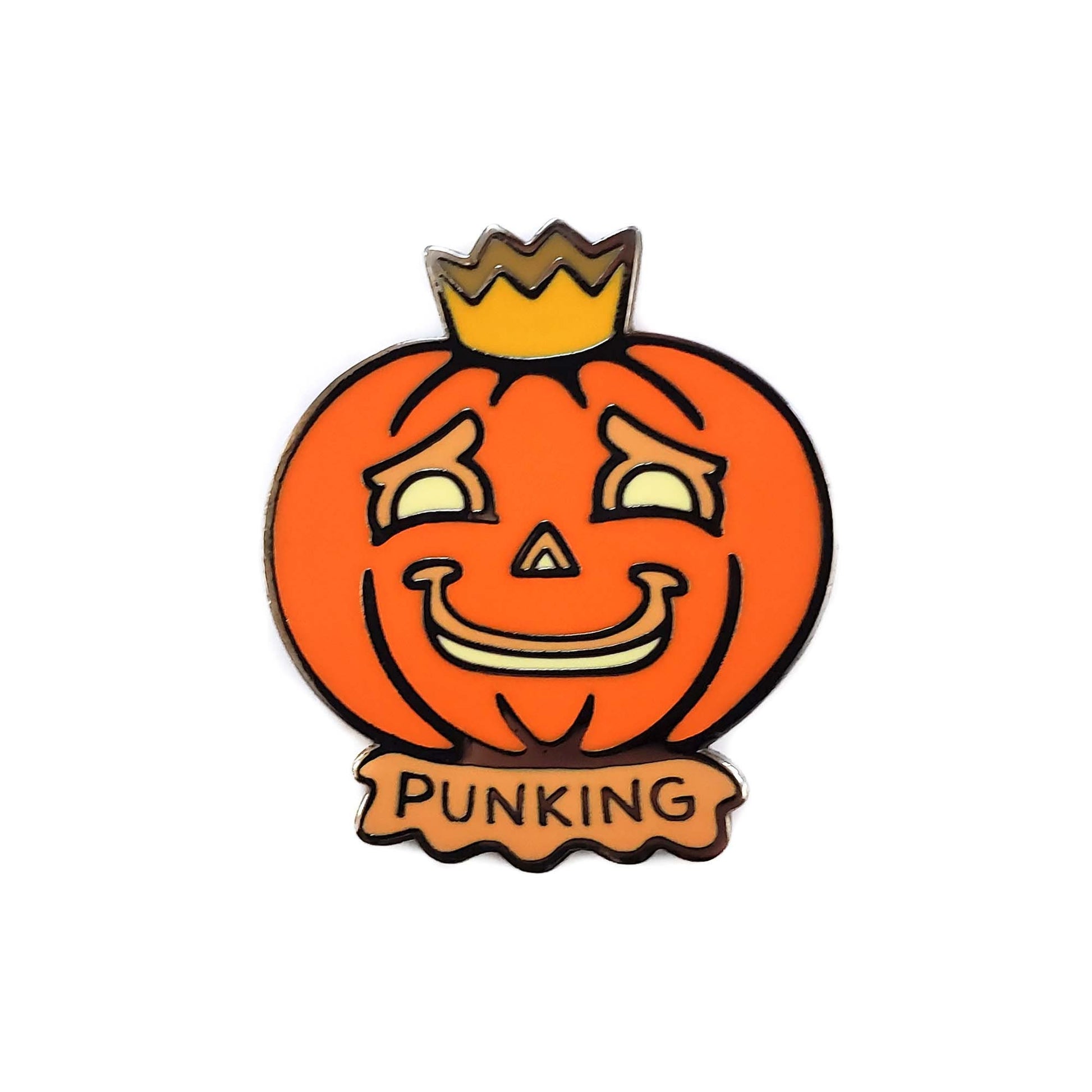 Pun King Pumpkin Needle Minder - Kolorspun Enamel Pins