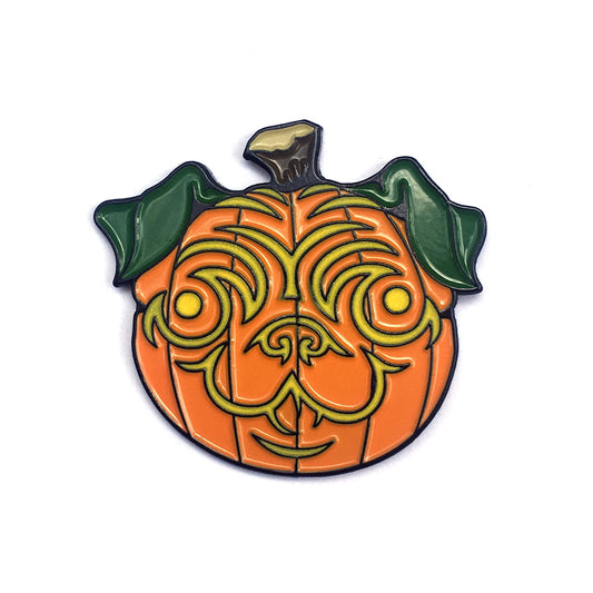 Pumpkin Pug Needle Minder - Kolorspun Enamel Pins