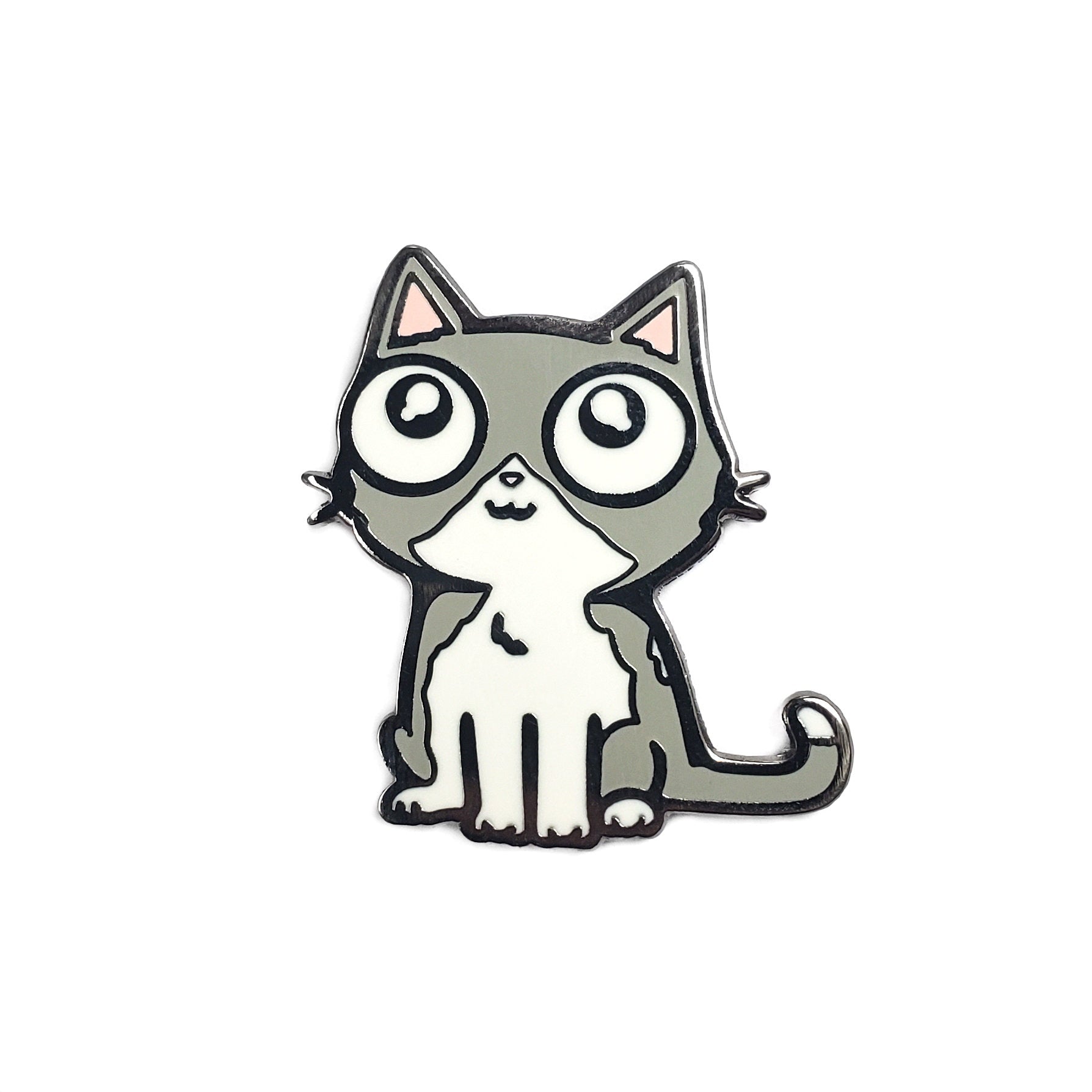 Gray Cat Pin - Kolorspun Enamel Pins