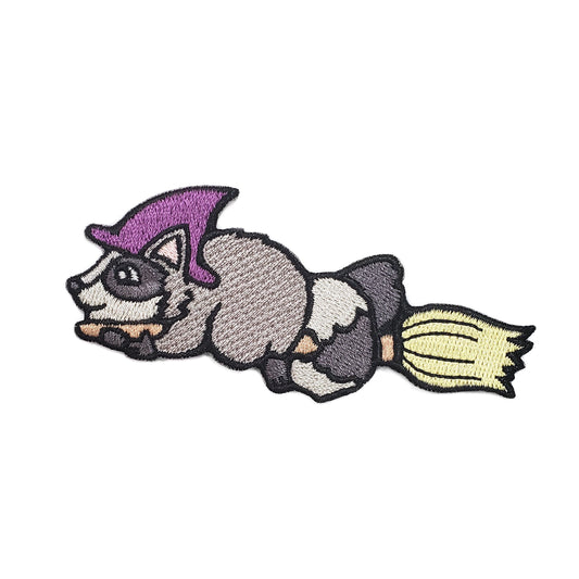 Raccoon Witch Patch - Kolorspun Enamel Pins