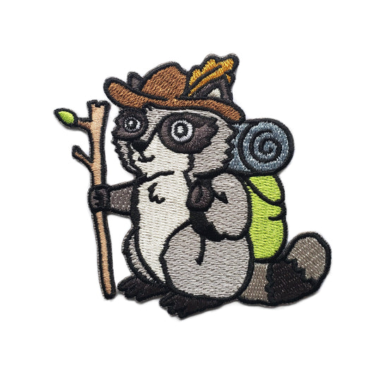 Raccoon Hiker Patch - Kolorspun Enamel Pins