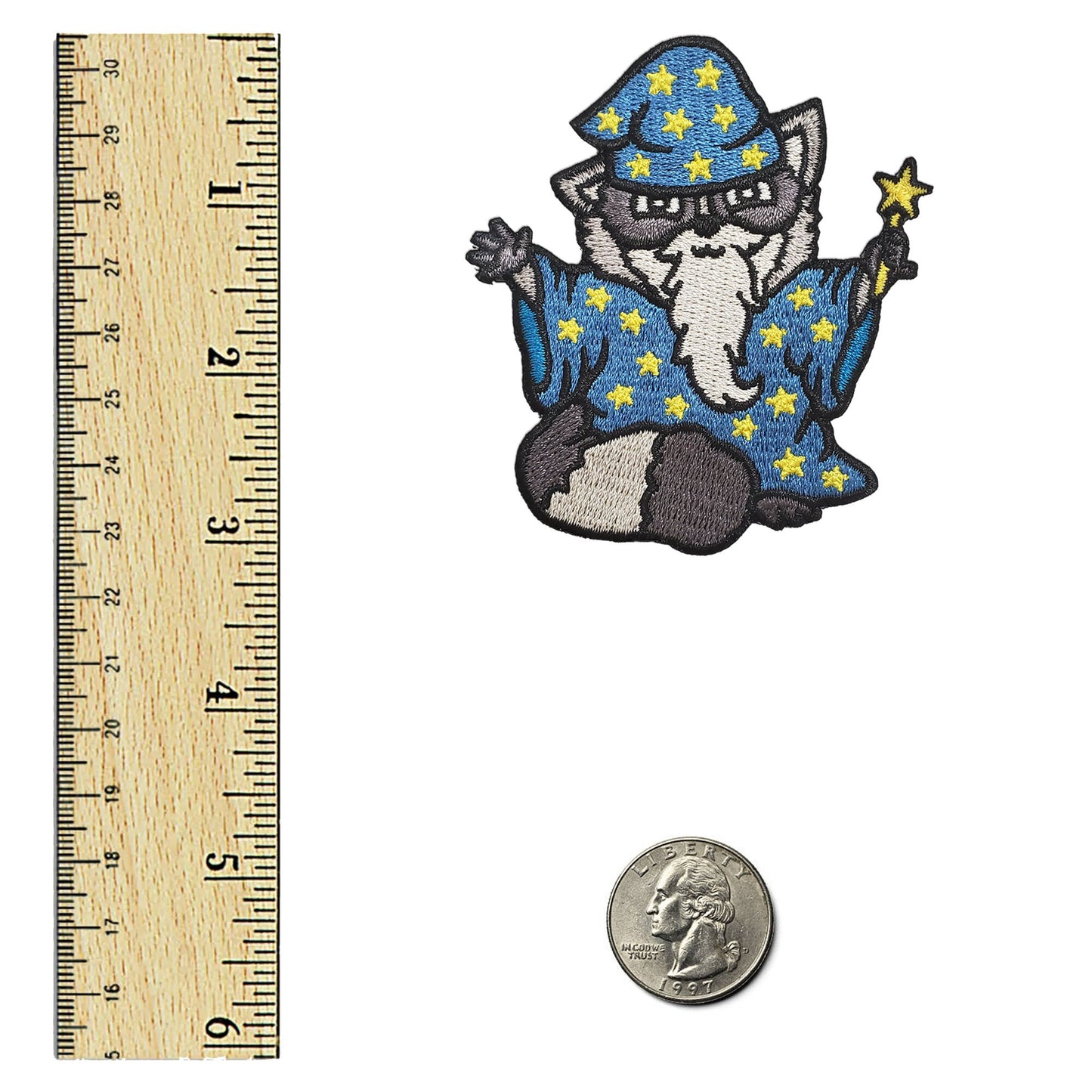Raccoon Wizard Patch - Kolorspun Enamel Pins
