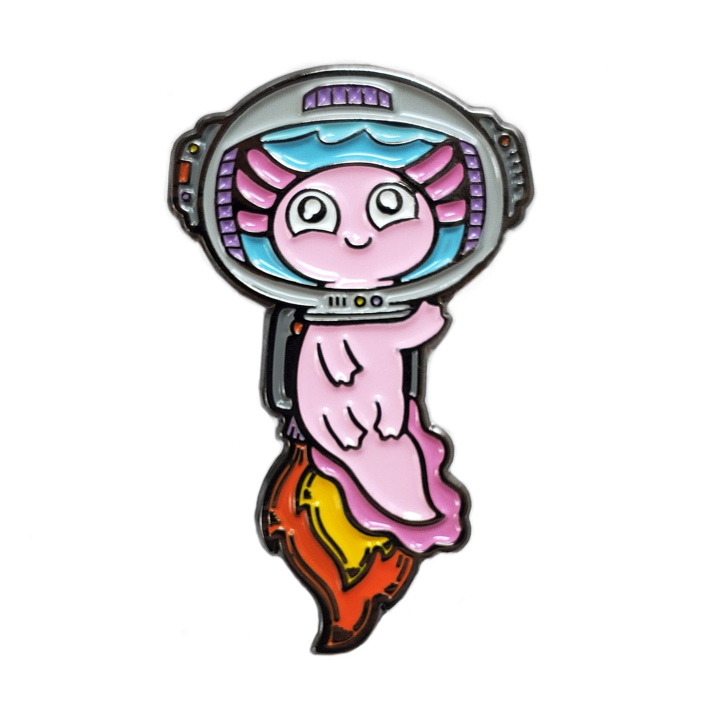 Astronaut Axolotl Enamel Pin - Kolorspun Enamel Pins