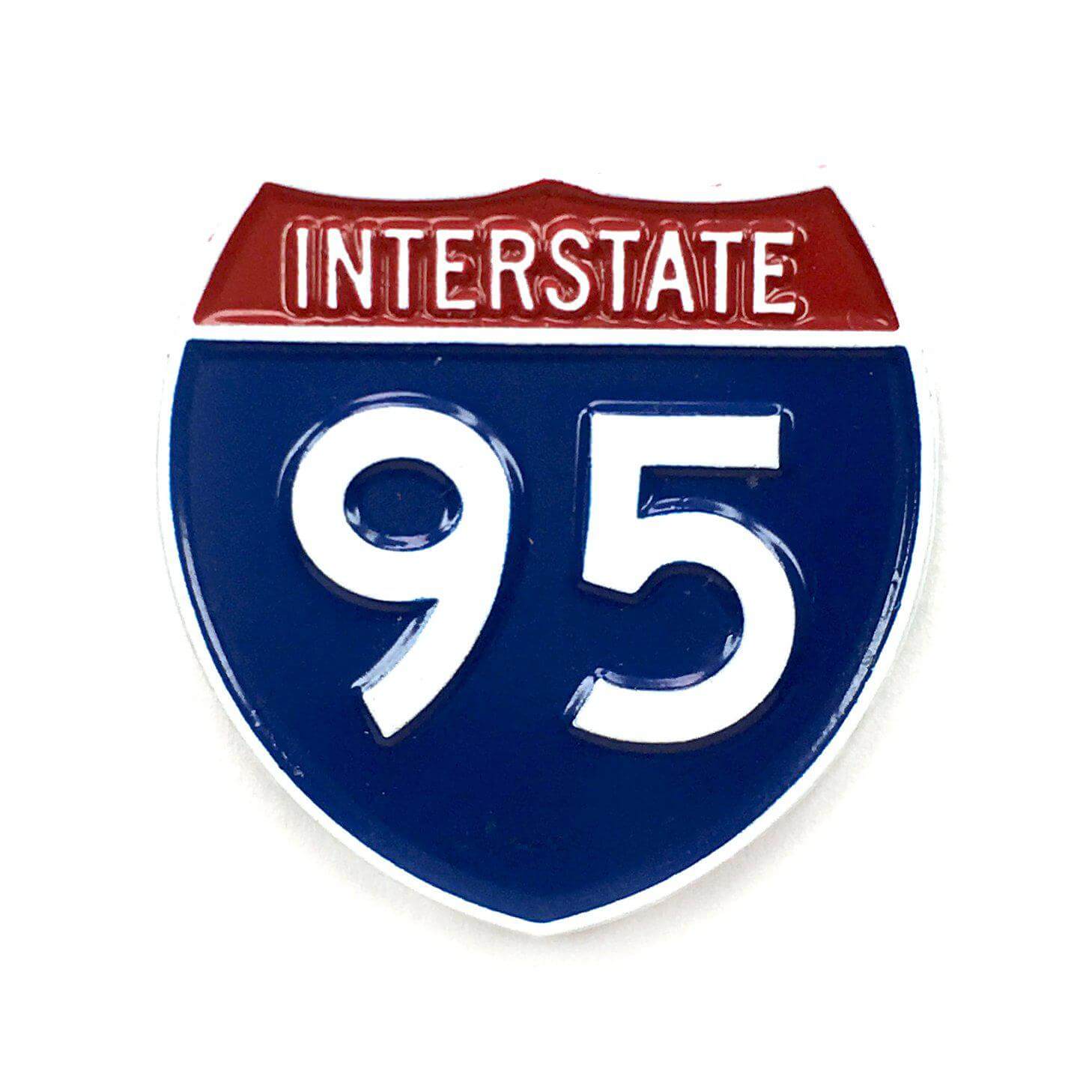 Interstate 95 Pin - Kolorspun Enamel Pins