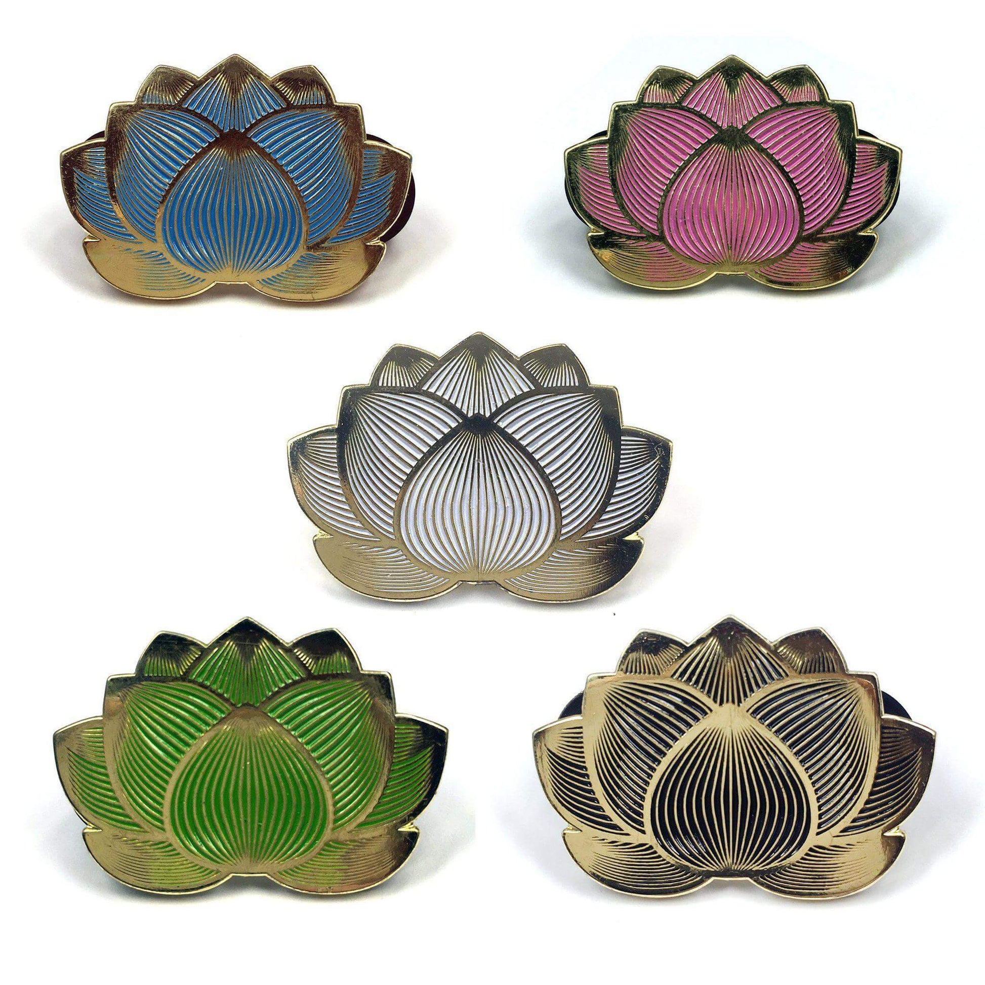 Lotus Flower 5 Pin Set - Kolorspun Enamel Pins