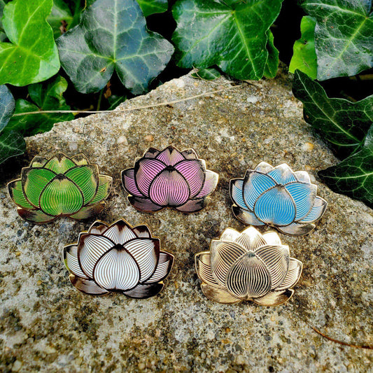 Lotus Flower 5 Pin Set - Kolorspun Enamel Pins