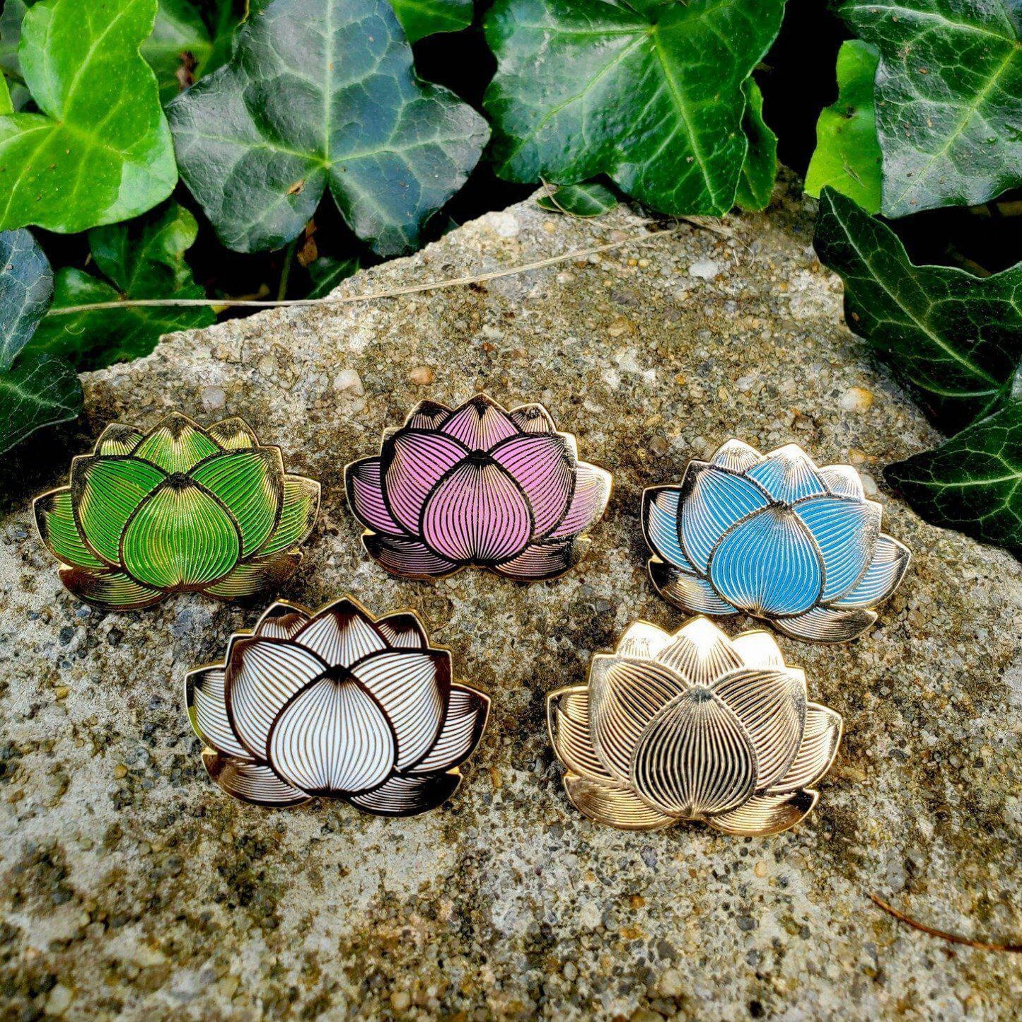 Lotus Flower Pins - Kolorspun Enamel Pins