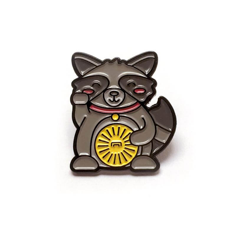Lucky Raccoon Pin - Kolorspun Enamel Pins