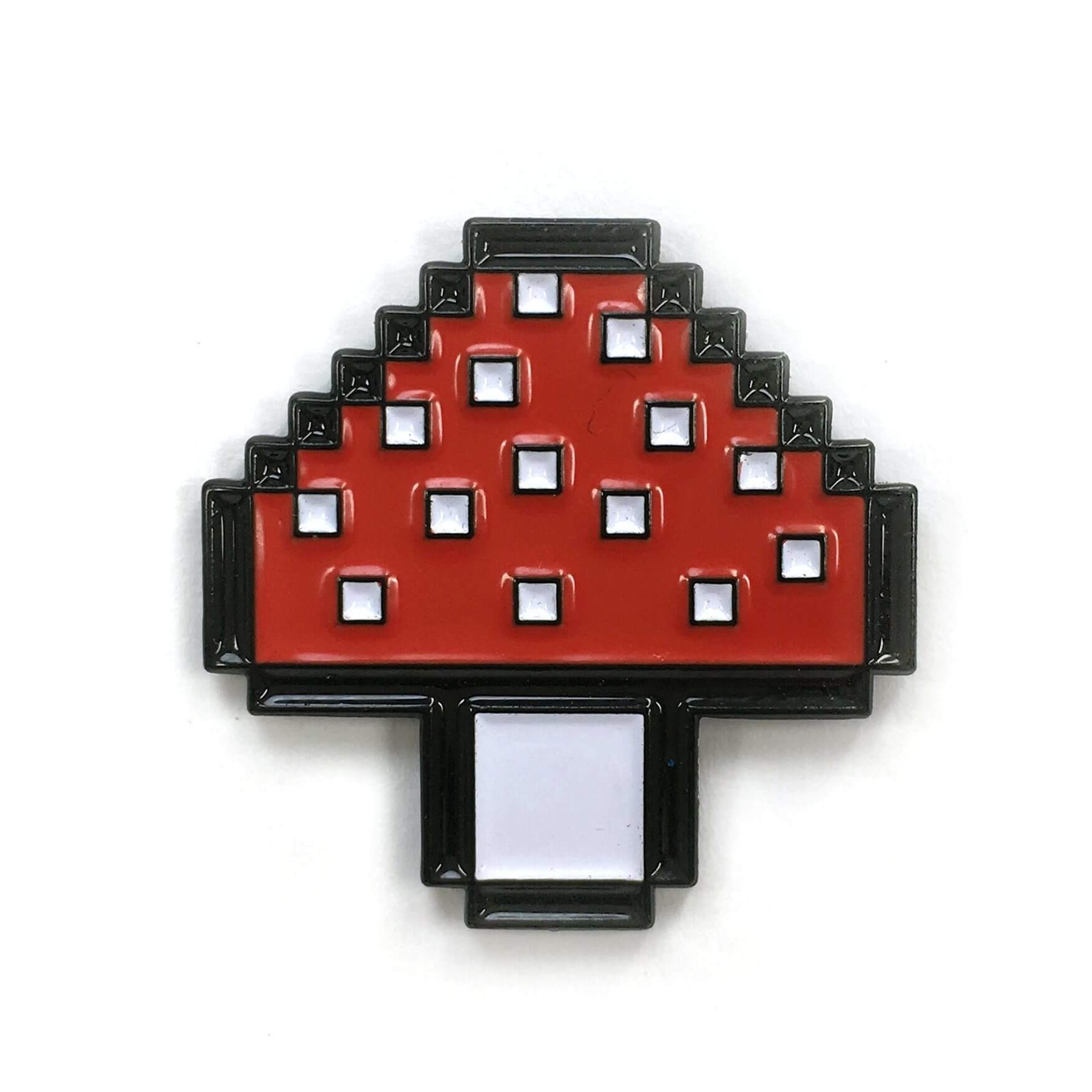Mushroom Pixel Pin - Kolorspun Enamel Pins