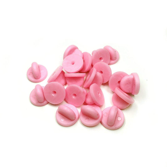 Pink Rubber Pin Backs - 20 Pack - Kolorspun Enamel Pins