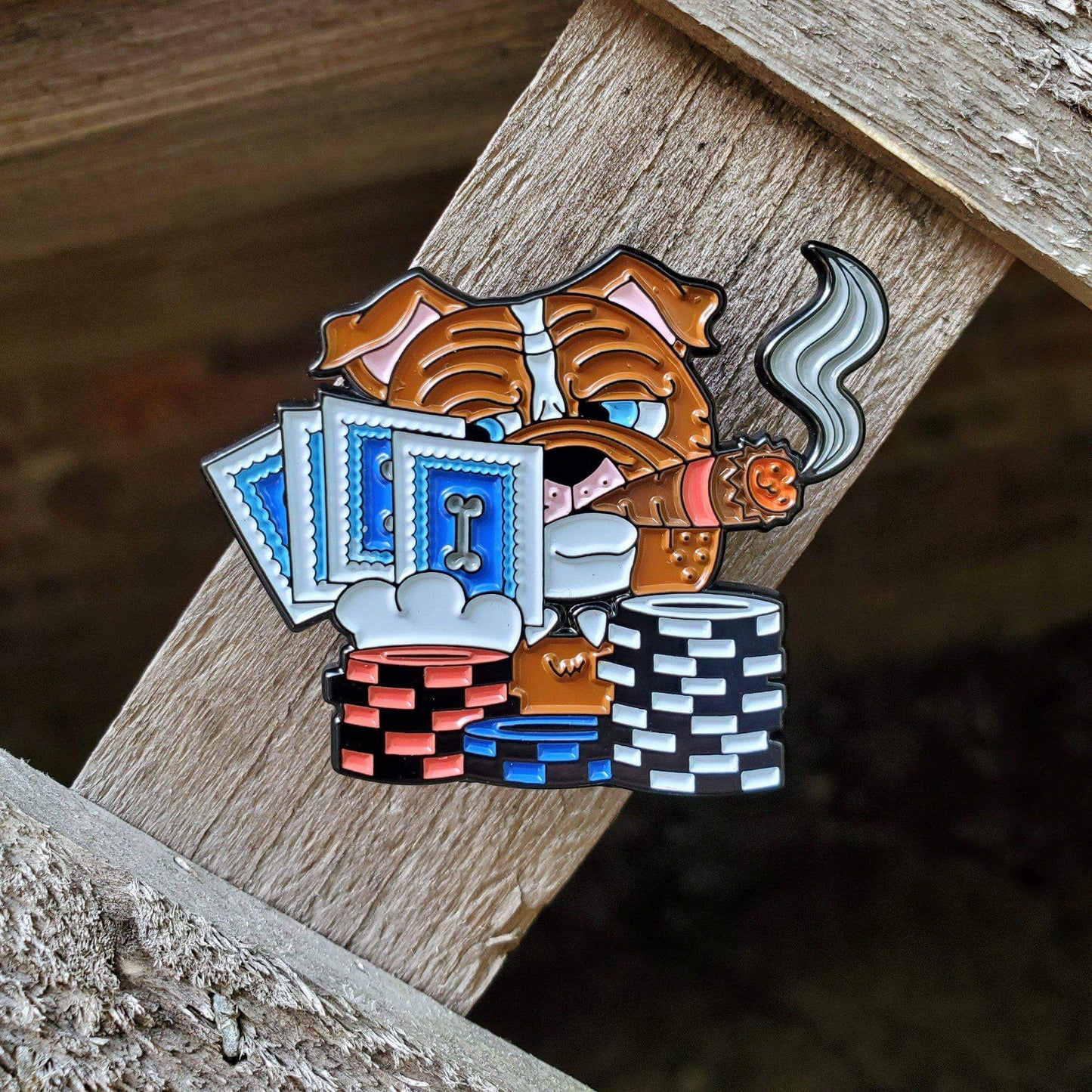 Poker Dog Pin - Kolorspun Enamel Pins