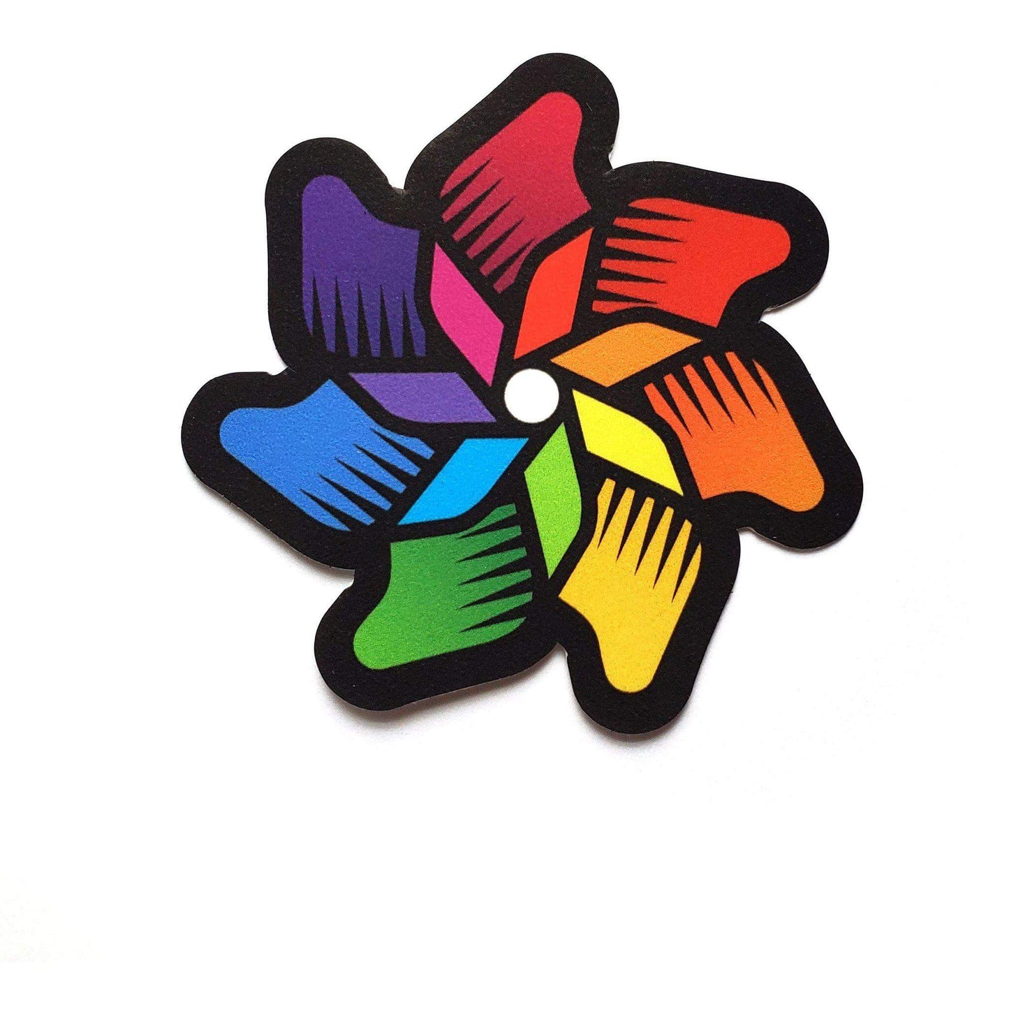 Rainbow Pinwheel Sticker - Kolorspun Enamel Pins