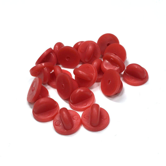 Red Rubber Pin Backs - 20 Pack - Kolorspun Enamel Pins
